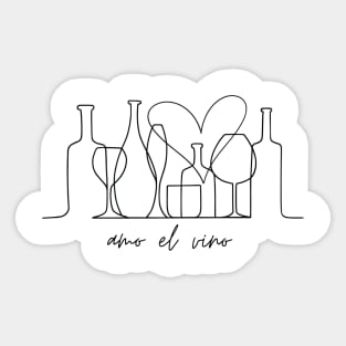 Amo el vino (I love wine - Spanish) Sticker